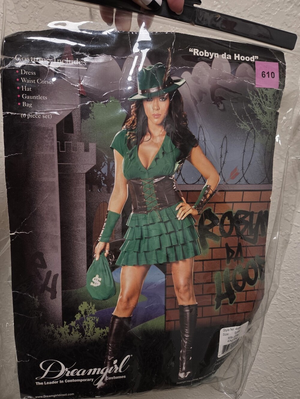 Dreamgirl Emerald Green Femme Fatale Costume with Matching Hat